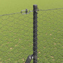 Hexagonal hegnsgrundfiks 10 x 1,5 m PVC-belagt stål Grå Mesh