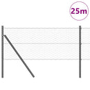 Hexagonal hegnsgrundfiks 25 x 0,6 m PVC-belagt stål Grå Mesh