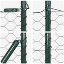 Hexagonal hegnsgrundfiks 50 x 0,6 m PVC-belagt stål Grå Mesh