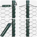 Hexagonal hegnsgrundfiks 50 x 1 m PVC-belagt stål Grå Mesh