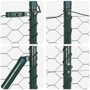 Hexagonal hegnsgrundfiks 50 x 1 m PVC-belagt stål Grå Mesh