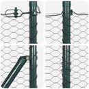 Hexagonal hegnsgrundfiks 50 x 1,6 m PVC-belagt stål Grå Mesh