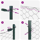 Hexagonal hegnsgrundfiks 100 x 1,5 m PVC-belagt stål Grå Mesh