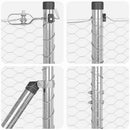 Hexagonal hegnsgrundfiks 10 x 1,2 m Galvaniseret stål Sølv Mesh