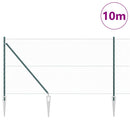 Sekskantet hegn med stolpe 10 x 1 m PVC-belagt stål Grøn Mesh