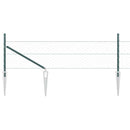 Sekskantet hegn med stolpe 25 x 0,5 m PVC-belagt stål Skovgrøn
