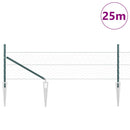 Sekskantet hegn med stolpe 25 x 0,5 m PVC-belagt stål Skovgrøn
