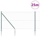 Sekskantet hegn med stolpe 25 x 1 m PVC-belagt stål Mørkegrøn