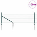 Sekskantet hegn med stolpe 100 x 0,5 m PVC-belagt stål Grøn