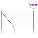 Sekskantet hegn med stolpe 100 x 1 m PVC-belagt stål Grøn Mesh