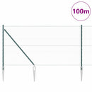 Sekskantet hegn med stolpe 100 x 1,2 m PVC-belagt stål Grøn