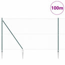 Sekskantet hegn med stolpe 100 x 1,5 m PVC-belagt stål Grøn