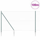 Sekskantet hegn med stolpe 100 x 1,5 m PVC-belagt stål Grøn
