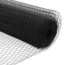 Sekskantet hegn med stolpe 10 x 0,6 m PVC-belagt stål Grå Mesh