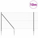Sekskantet hegn med stolpe 10 x 1 m PVC-belagt stål Grå Mesh