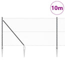 Sekskantet hegn med stolpe 10 x 1,4 m PVC-belagt stål Grå Mesh