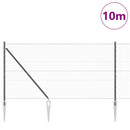 Sekskantet hegn med stolpe 10 x 1,4 m PVC-belagt stål Grå Mesh