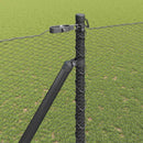 Sekskantet hegn med stolpe 10 x 1,6 m PVC-belagt stål Grå Mesh