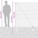 Sekskantet hegn med stolpe 10 x 1,6 m PVC-belagt stål Grå Mesh