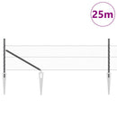 Sekskantet hegn med stolpe 25 x 0,4 m PVC-belagt stål Grå Mesh