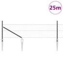 Sekskantet hegn med stolpe 25 x 0,5 m PVC-belagt stål Grå Mesh