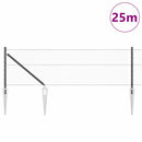 Sekskantet hegn med stolpe 25 x 0,6 m PVC-belagt stål Grå Mesh
