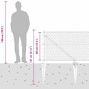 Sekskantet hegn med stolpe 25 x 0,8 m PVC-belagt stål Grå Mesh