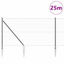 Sekskantet hegn med stolpe 25 x 1,4 m PVC-belagt stål Grå Mesh