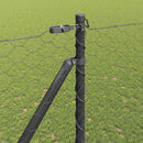 Sekskantet hegn med stolpe 25 x 1,5 m PVC-belagt stål Grå Mesh