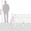 Sekskantet hegn med stolpe 50 x 0,6 m PVC-belagt stål Grå Mesh