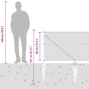 Sekskantet hegn med stolpe 50 x 0,8 m PVC-belagt stål Grå Mesh