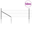 Sekskantet hegn med stolpe 50 x 0,8 m PVC-belagt stål Grå Mesh
