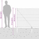 Sekskantet hegn med stolpe 50 x 1,2 m PVC-belagt stål Grå Mesh