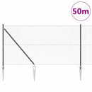 Sekskantet hegn med stolpe 50 x 1,4 m PVC-belagt stål Grå Mesh