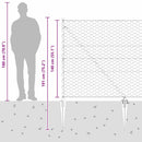 Sekskantet hegn med stolpe 50 x 1,4 m PVC-belagt stål Grå Mesh