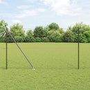 Sekskantet hegn med stolpe 50 x 1,6 m PVC-belagt stål Grå Mesh