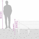 Sekskantet hegn med stolpe 100 x 0,5 m PVC-belagt stål Grå Mesh