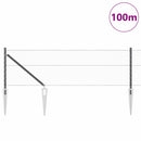 Sekskantet hegn med stolpe 100 x 0,6 m PVC-belagt stål Grå Mesh