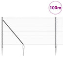 Sekskantet hegn med stolpe 100 x 1 m PVC-belagt stål Grå Mesh