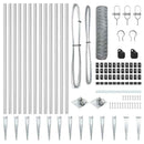Sekskantet hegn med stolpe 10 x 0,6 m Galvaniseret stål Sølv