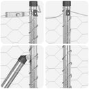 Sekskantet hegn med stolpe 25 x 0,4 m Galvaniseret stål Sølv