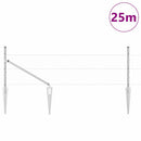 Sekskantet hegn med stolpe 25 x 0,5 m Galvaniseret stål Sølv