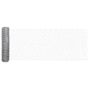 Sekskantet hegn med stolpe 25 x 1 m Galvaniseret stål Sølv Mesh