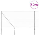 Sekskantet hegn med stolpe 50 x 1,2 m Galvaniseret stål Sølv