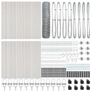 Sekskantet hegn med stolpe 100 x 0,8 m Galvaniseret stål Sølv