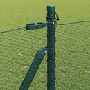 Hexagonal hegn med betonbund 10 x 1 m PVC-belagt stål Grøn Mesh