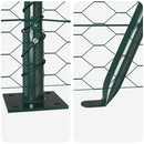 Hexagonal hegn med betonbund 10 x 1,5 m PVC-belagt stål Grøn