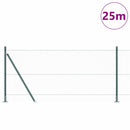Hexagonal hegn med betonbund 25 x 1 m PVC-belagt stål Mørkegrøn