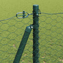 Hexagonal hegn med betonbund 25 x 1,2 m PVC-belagt stål Grøn