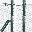 Hexagonal hegn med betonbund 50 x 0,6 m PVC-belagt stål Grøn